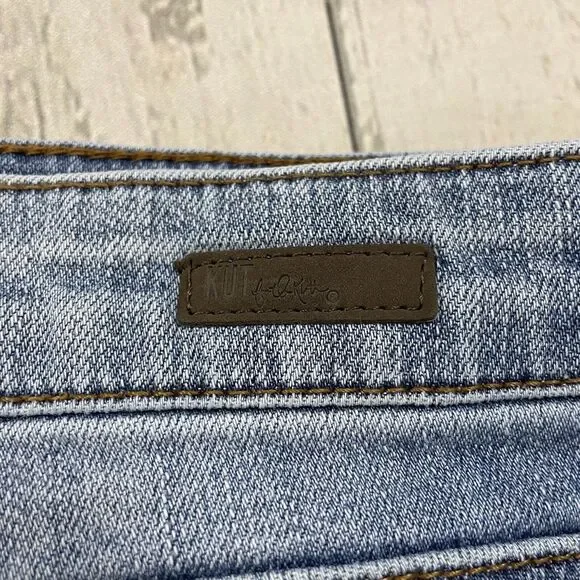 Kut from the Kloth Women's Size 8 Blue Low-Rise Distressed Skinny Jeans - Picture 2 of 10